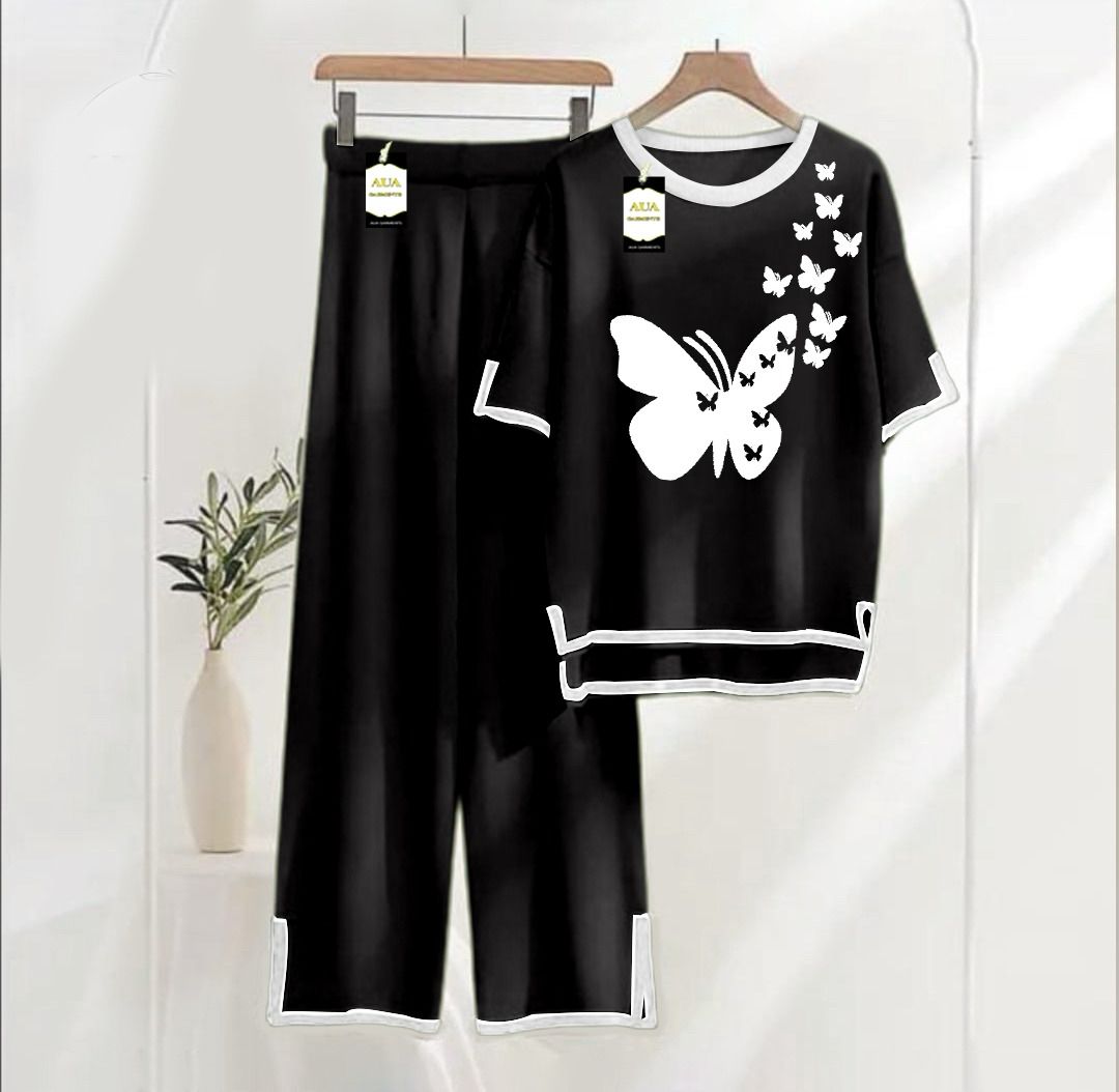 Black Printed Turkish Summer Co-Ord Set for Women - Warm & Stylish Loungewear