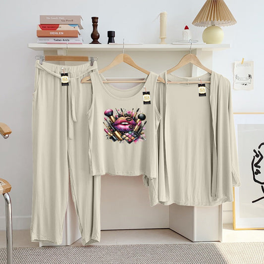 LADIES NIGHT SUIT
3 Pieces Inner Gawn + Trouser