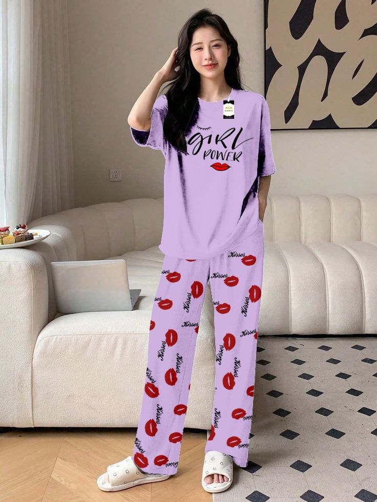 Stylish Sleepwear Set for a Cozy Night's Rest Wear With Multi Printed Set (Copy)