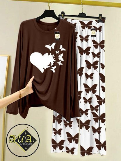 Stylish Sleepwear Set for a Cozy Night's Rest Wear With Multi Printed Set