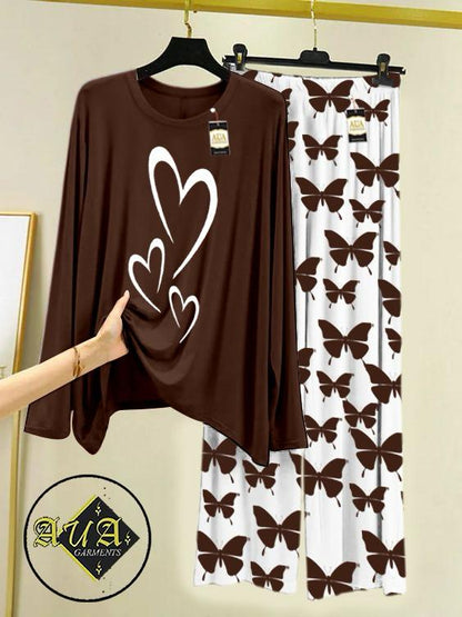 Stylish Sleepwear Set for a Cozy Night's Rest Wear With Multi Printed Set