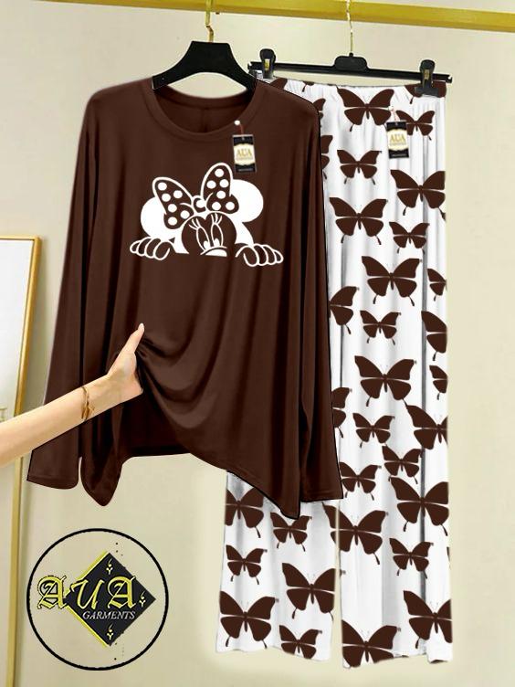 Stylish Sleepwear Set for a Cozy Night's Rest Wear With Multi Printed Set