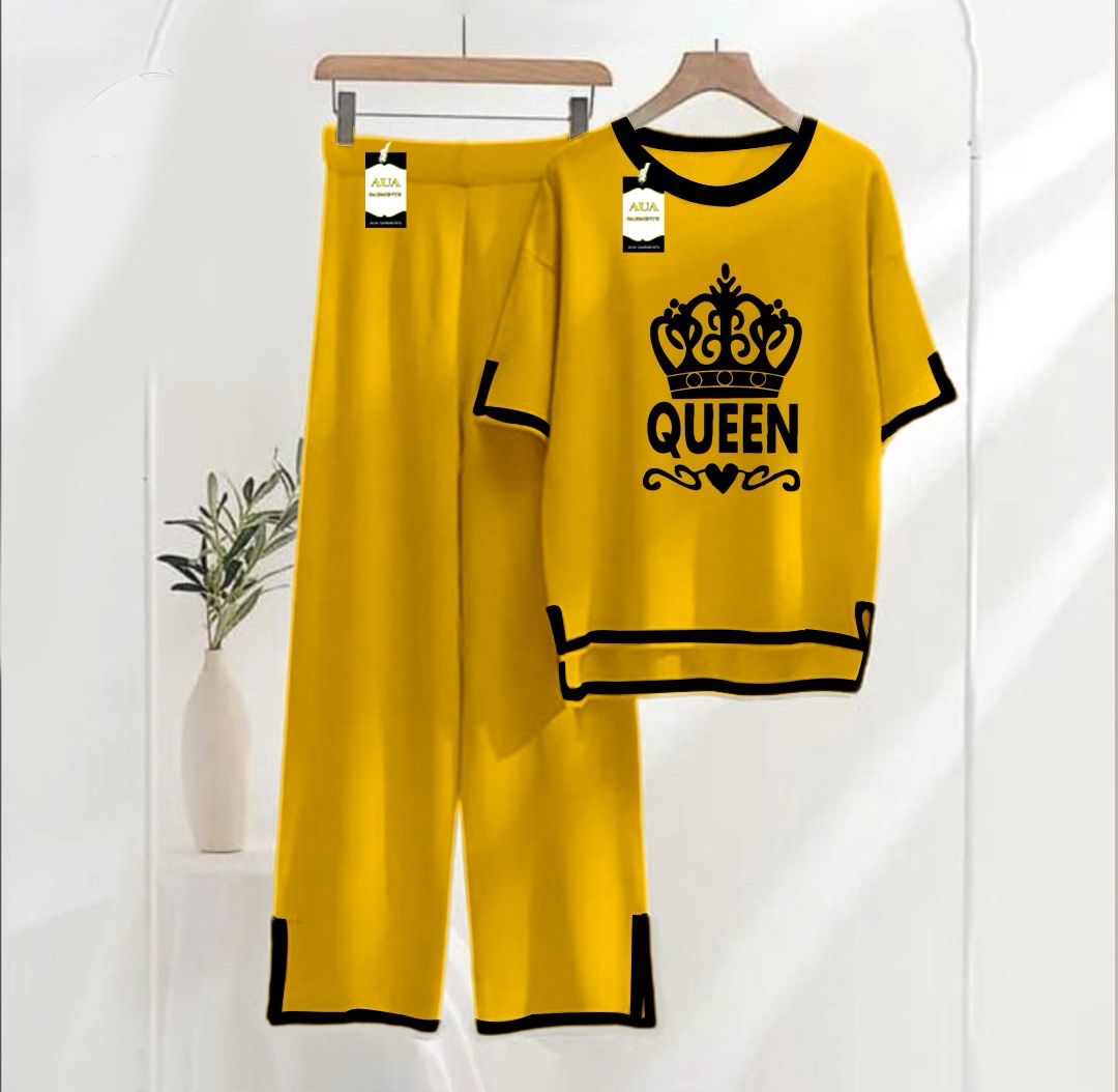 Yellow Printed Turkish Winter Co-Ord Set for Women - Warm & Stylish Loungewear