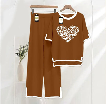 Turkish Summer Co-Ord Set for Women - Warm & Stylish Loungewear BROWN