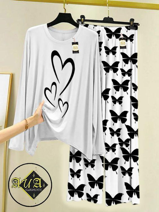 Stylish Sleepwear Set for a Cozy Night's Rest Wear With Multi Printed Set