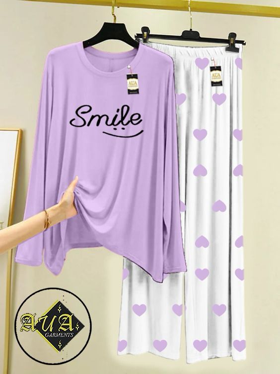 Stylish Sleepwear Set for a Cozy Night's Rest Wear With Multi Printed Set