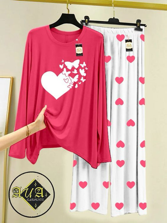 Stylish Sleepwear Set for a Cozy Night's Rest Wear With Multi Printed Set