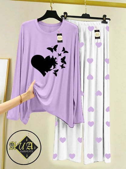 Stylish Sleepwear Set for a Cozy Night's Rest Wear With Multi Printed Set