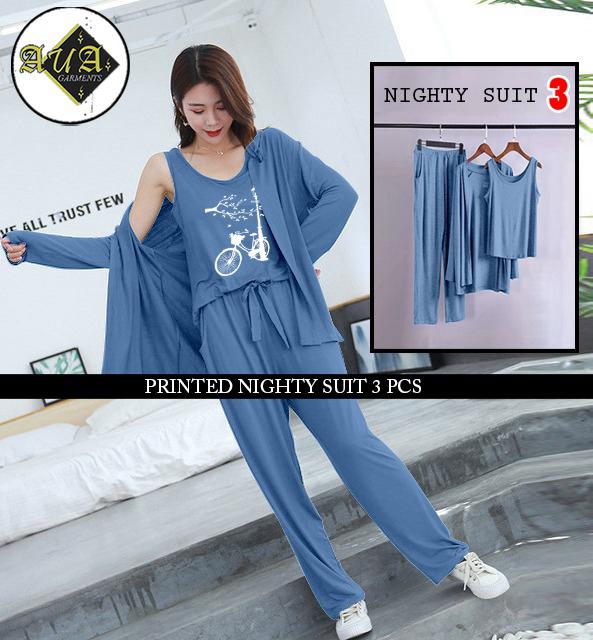 LADIES NIGHT SUIT

3 Pieces Inner Gawn + Trouser