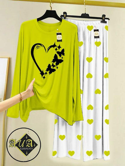 Stylish Sleepwear Set for a Cozy Night's Rest Wear With Multi Printed Set