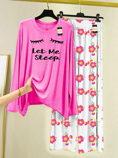 Stylish Sleepwear Set for a Cozy Night's Rest Wear With Multi Printed Set