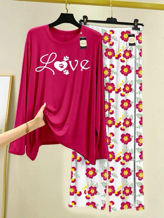Stylish Sleepwear Set for a Cozy Night's Rest Wear With Multi Printed Set