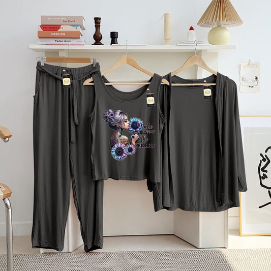LADIES NIGHT SUIT

3 Pieces Inner Gawn + Trouser