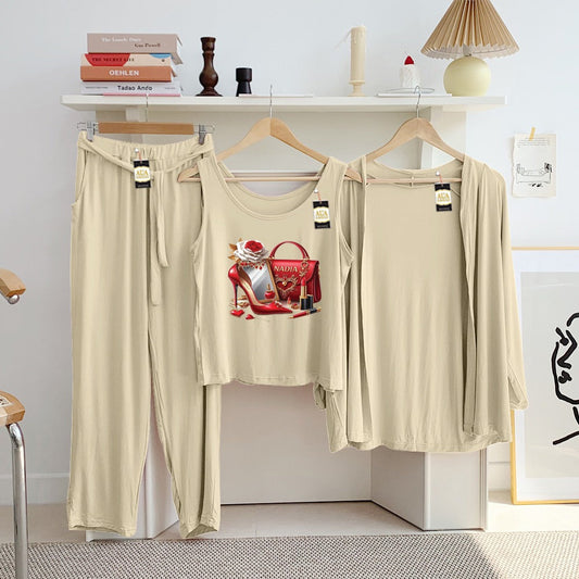 LADIES NIGHT SUIT

3 Pieces Inner Gawn + Trouser