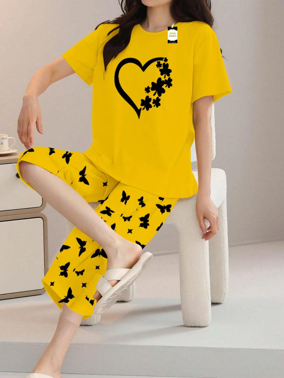 Stylish Sleepwear Set for a Cozy Night's Rest Wear With Multi Printed Set