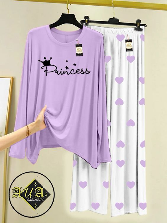 Stylish Sleepwear Set for a Cozy Night's Rest Wear With Multi Printed Set
