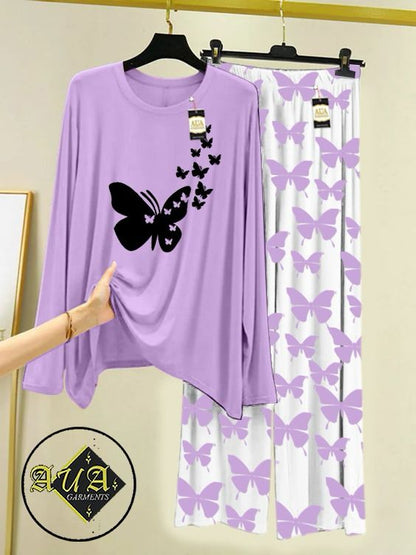 Stylish Sleepwear Set for a Cozy Night's Rest Wear With Multi Printed Set