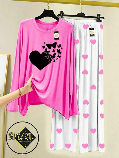 Stylish Sleepwear Set for a Cozy Night's Rest Wear With Multi Printed Set