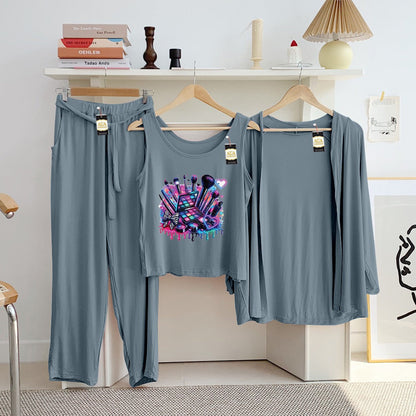 LADIES NIGHT SUIT

3 Pieces Inner Gawn + Trouser