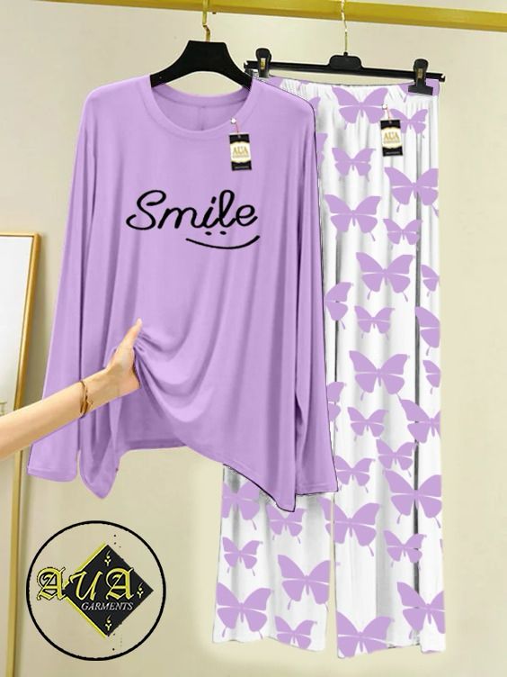 Stylish Sleepwear Set for a Cozy Night's Rest Wear With Multi Printed Set