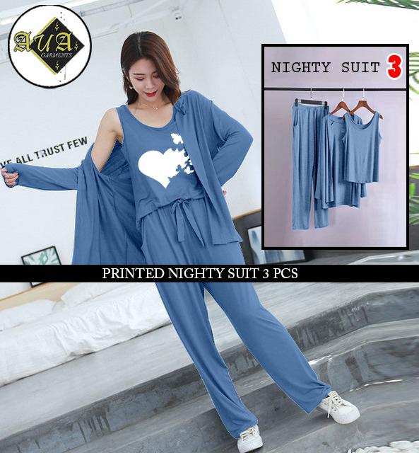 LADIES NIGHT SUIT

3 Pieces Inner Gawn + Trouser