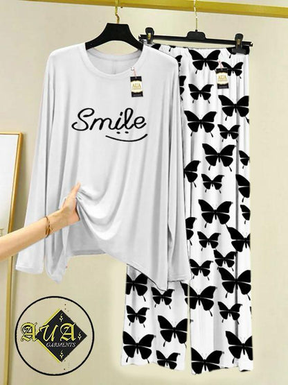 Stylish Sleepwear Set for a Cozy Night's Rest Wear With Multi Printed Set