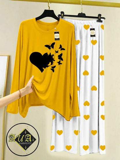 Stylish Sleepwear Set for a Cozy Night's Rest Wear With Multi Printed Set
